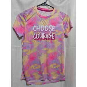 bcg girls Choose Courage Tie-Dye Short Sleeve T-Shirt XL
